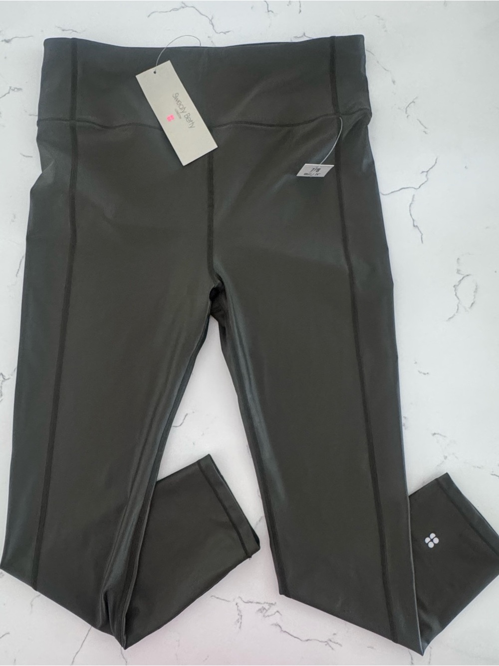 Sweaty Betty High Shine 7/8 Workout Leggings Womens XXL Dark Forest Green NWT